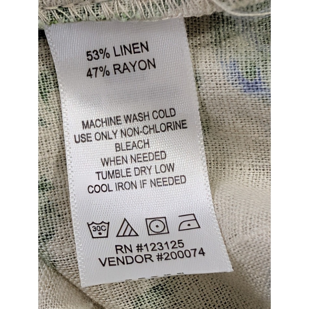 Chadwicks of Boston Linen Blend Maxi Dress Womens XL Floral Sleeveless Cottage - Picture 6 of 8
